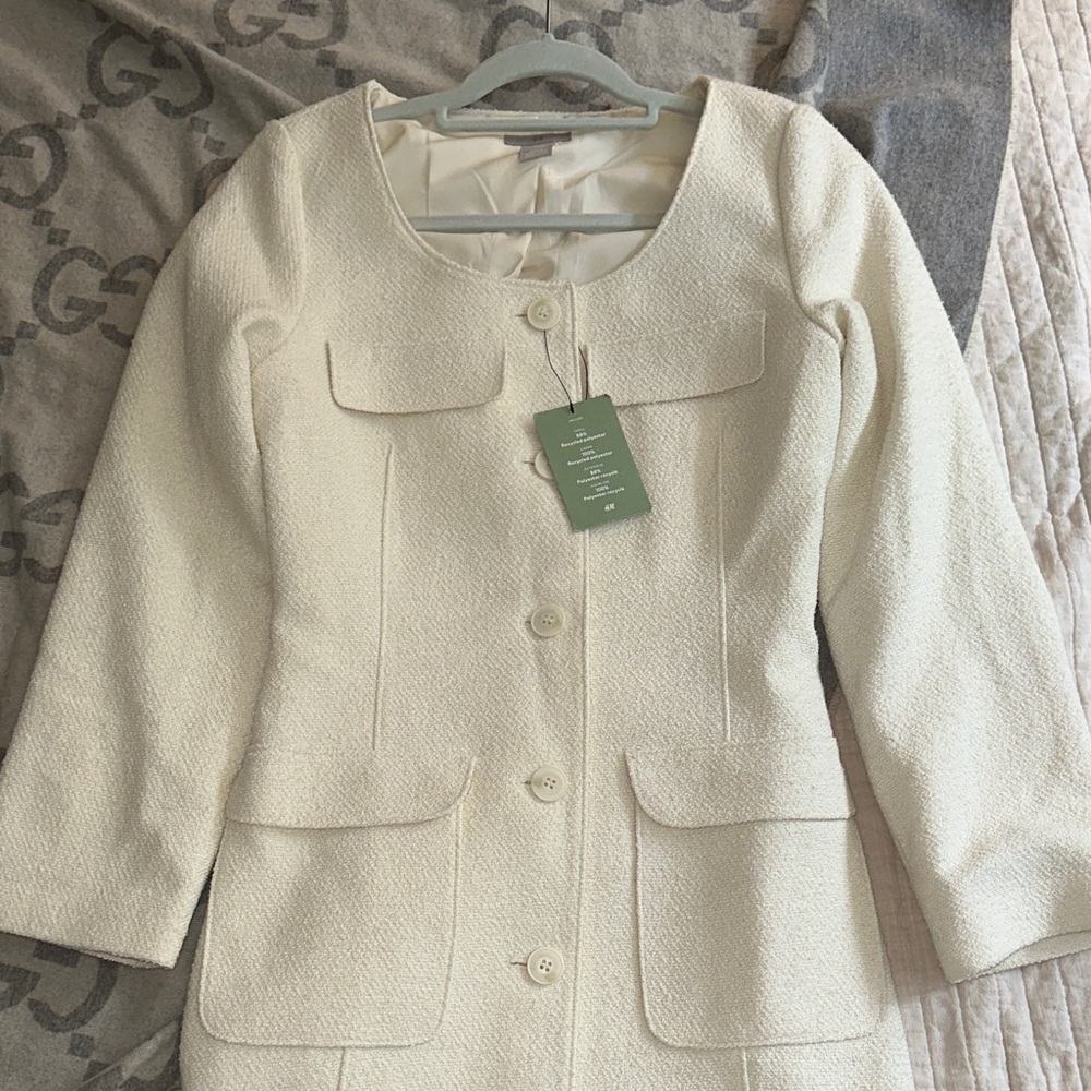H&M Cream Blazer with Pockets